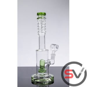 TUBED GLASS CHAMBERED WATER PIPE 10inch